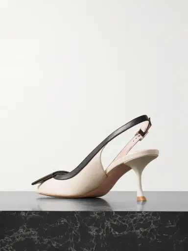 Roger Vivier Viv In The City 65 Two-tone Leather Point-toe Slingback Pumps | Thumbnail 3 Roger Vivier Viv In The City 65 Two-tone Leather Point-toe Slingback Pumps | Thumbnail 3
