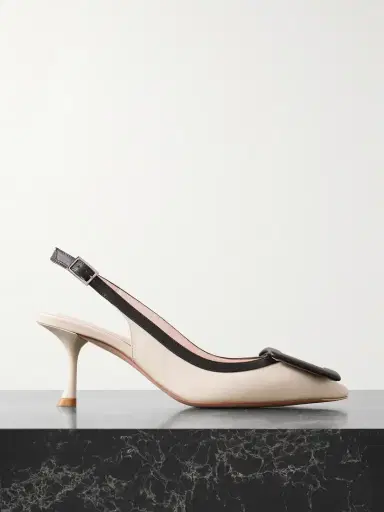 Roger Vivier Viv In The City 65 Two-tone Leather Point-toe Slingback Pumps | Thumbnail 1 Roger Vivier Viv In The City 65 Two-tone Leather Point-toe Slingback Pumps | Thumbnail 1