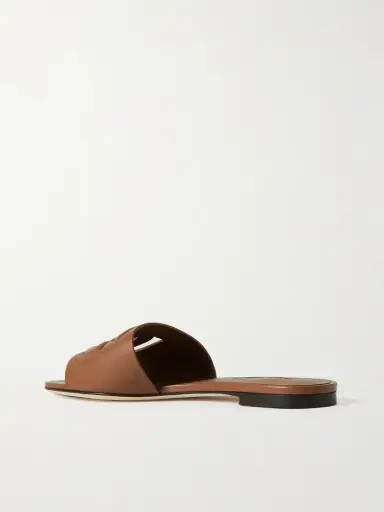 Dolce & Gabbana Bianca Cutout Leather Slides | Thumbnail 3 Dolce & Gabbana Bianca Cutout Leather Slides | Thumbnail 3