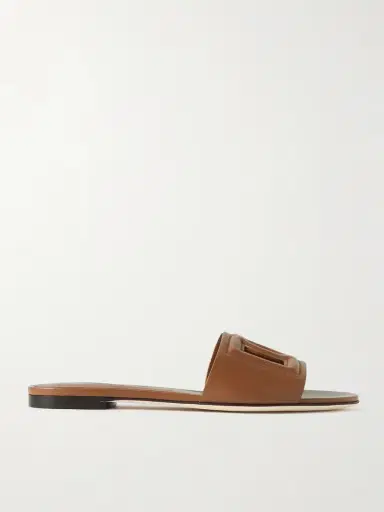 Dolce & Gabbana Bianca Cutout Leather Slides | Thumbnail 5 Dolce & Gabbana Bianca Cutout Leather Slides | Thumbnail 5