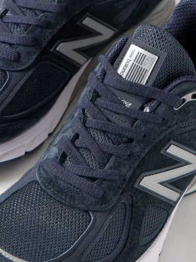 New Balance 990v4 Leather-trimmed Suede And Mesh Sneakers | Thumbnail 4