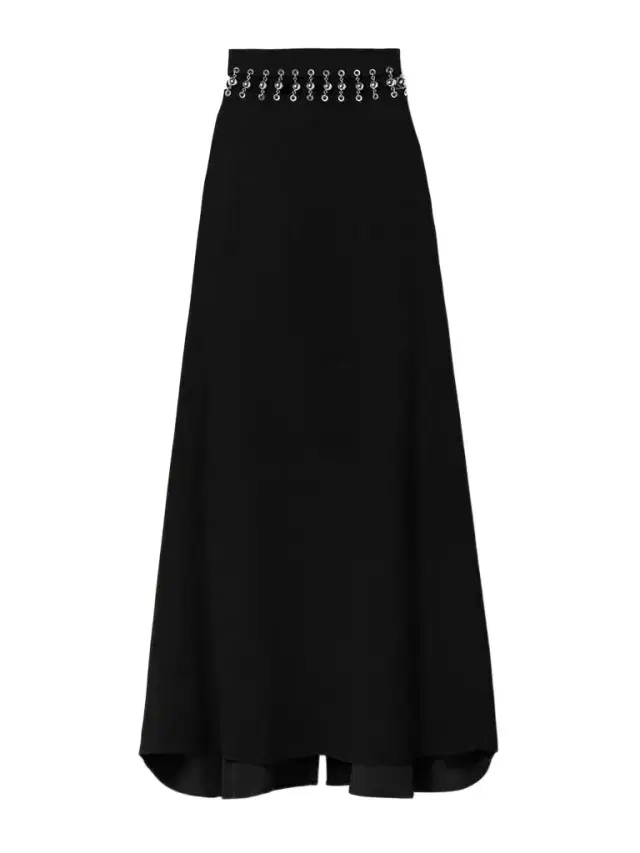 Cutout Embellished Cady Maxi Skirt