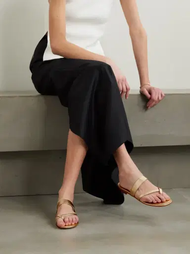 Manolo Blahnik Susa Metallic Leather Sandals | Thumbnail 2 Manolo Blahnik Susa Metallic Leather Sandals | Thumbnail 2
