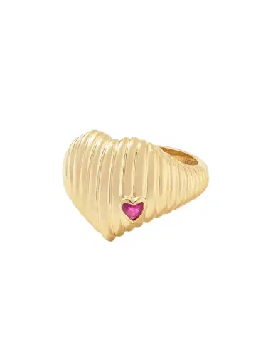 Yvonne Léon Chevaliere Berlingot 9-karat Gold Ruby Signet Ring | Thumbnail 1