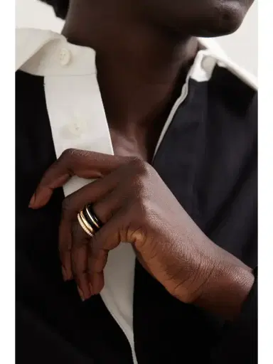 By Pariah + Net Sustain The Albert, Essential And Triple Eternity Set Of Three 14-karat Recycled Gold, Onyx And Laboratory-grown Diamond Rings | Thumbnail 2 By Pariah + Net Sustain The Albert, Essential And Triple Eternity Set Of Three 14-karat Recycled Gold, Onyx And Laboratory-grown Diamond Rings | Thumbnail 2