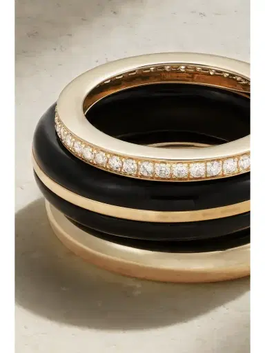 By Pariah + Net Sustain The Albert, Essential And Triple Eternity Set Of Three 14-karat Recycled Gold, Onyx And Laboratory-grown Diamond Rings | Thumbnail 3 By Pariah + Net Sustain The Albert, Essential And Triple Eternity Set Of Three 14-karat Recycled Gold, Onyx And Laboratory-grown Diamond Rings | Thumbnail 3