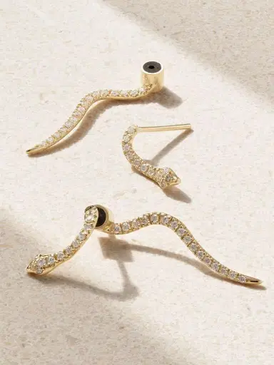 Ileana Makri Boa 18-karat Gold Diamond Earrings | Thumbnail 3 Ileana Makri Boa 18-karat Gold Diamond Earrings | Thumbnail 3