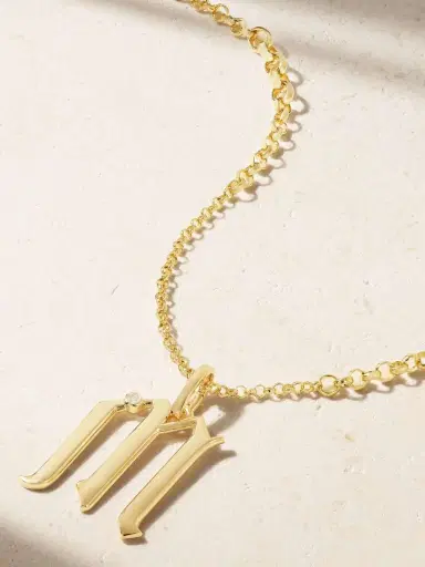 Foundrae Initials 18-karat Gold Diamond Pendant | Thumbnail 4 Foundrae Initials 18-karat Gold Diamond Pendant | Thumbnail 4