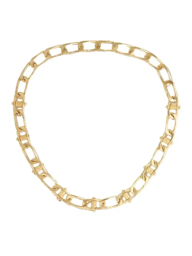 Foundrae Pierced Curb 18-karat Gold Necklace