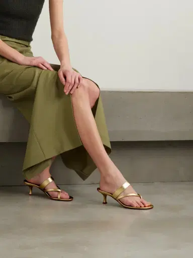 Manolo Blahnik Susa 50 Metallic Leather Sandals | Thumbnail 2 Manolo Blahnik Susa 50 Metallic Leather Sandals | Thumbnail 2