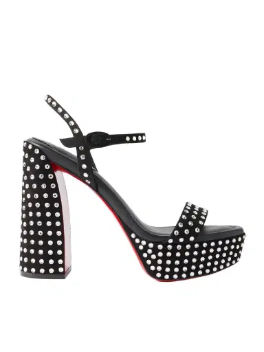 Christian Louboutin Movida Jane 130 Crystal-embellished Suede Platform Sandals | Thumbnail 1