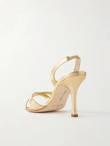 Manolo Blahnik Callasli 90 Metallic Leather Slingback Sandals | Thumbnail 3 Manolo Blahnik Callasli 90 Metallic Leather Slingback Sandals | Thumbnail 3