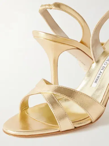 Manolo Blahnik Callasli 90 Metallic Leather Slingback Sandals | Thumbnail 4 Manolo Blahnik Callasli 90 Metallic Leather Slingback Sandals | Thumbnail 4