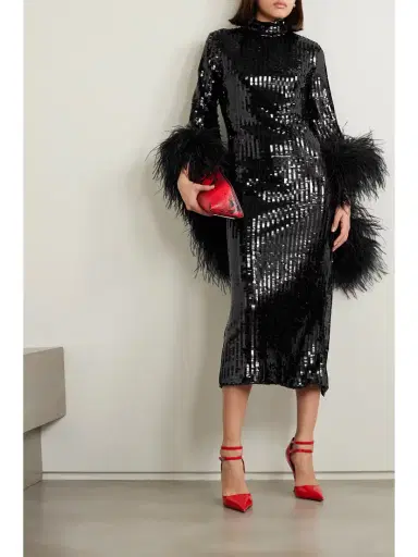 Taller Marmo Del Rio Disco Feather-trimmed Sequined Tulle Midi Dress | Thumbnail 2 Taller Marmo Del Rio Disco Feather-trimmed Sequined Tulle Midi Dress | Thumbnail 2