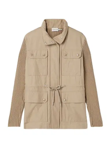 Moncler Appliquéd Ribbed Twill And Cotton-blend Jacket | Thumbnail 1 Moncler Appliquéd Ribbed Twill And Cotton-blend Jacket | Thumbnail 1