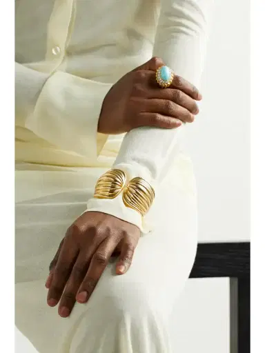 DAVID WEBB Scallop 18-karat Gold Cuff | Thumbnail 4
