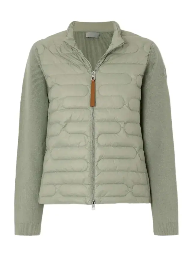 Quilted Shell And Ribbed Cotton Down Jacket - xx small