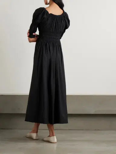 DÔEN Ischia Shirred Organic Cotton-voile Midi Dress | Thumbnail 3 DÔEN Ischia Shirred Organic Cotton-voile Midi Dress | Thumbnail 3