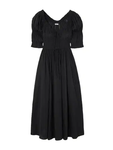 DÔEN Ischia Shirred Organic Cotton-voile Midi Dress | Thumbnail 1 DÔEN Ischia Shirred Organic Cotton-voile Midi Dress | Thumbnail 1