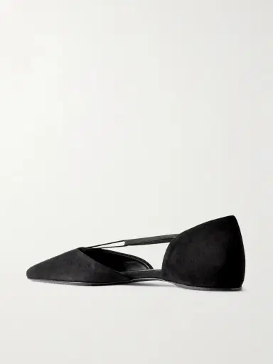 TOTEME + Net Sustain The T-strap Suede Point-toe Flats | Thumbnail 3