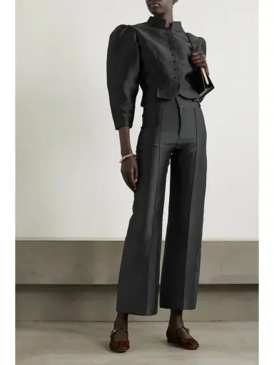 DESTREE Yoshitomo Pleated Faille Wide-leg Pants | Thumbnail 2 DESTREE Yoshitomo Pleated Faille Wide-leg Pants | Thumbnail 2