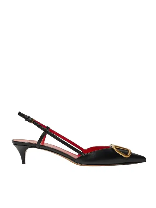 Go Logo 40 Embellished Leather Slingback Pumps