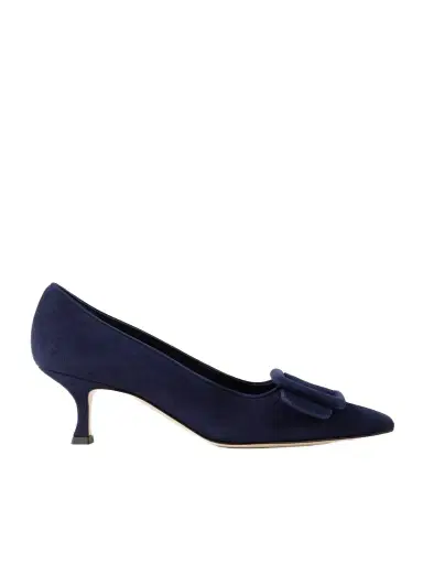 Manolo Blahnik Maysale 50 Buckled Suede Pumps | Thumbnail 1 Manolo Blahnik Maysale 50 Buckled Suede Pumps | Thumbnail 1