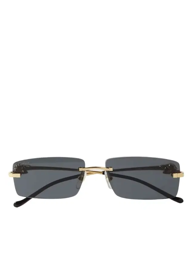 Panthère D Square-frame Gold-tone Sunglasses