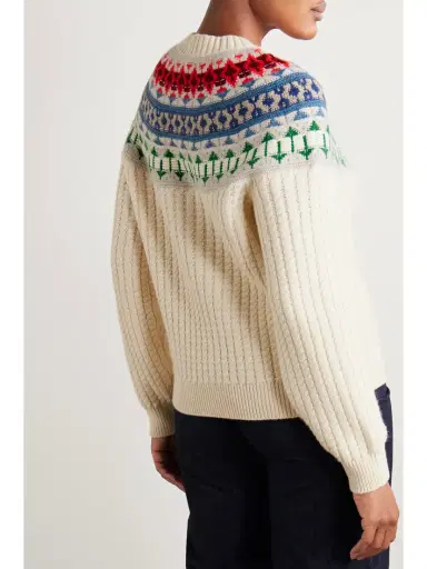 Loro Piana Noel Fair Isle Cable-knit Cashmere Sweater | Thumbnail 4