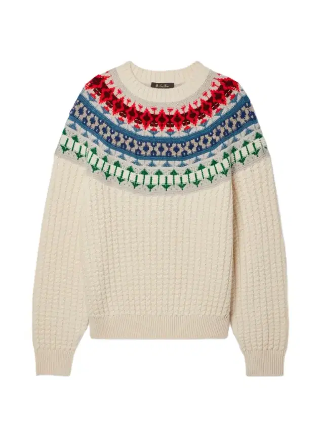 Loro Piana Noel Fair Isle Cable-knit Cashmere Sweater