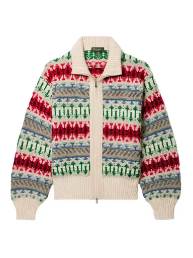 Loro Piana Holiday Noel Jacquard-knit Cashmere Cardigan | Thumbnail 1 Loro Piana Holiday Noel Jacquard-knit Cashmere Cardigan | Thumbnail 1