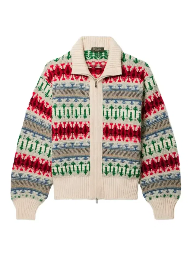 Loro Piana Holiday Noel Jacquard-knit Cashmere Cardigan