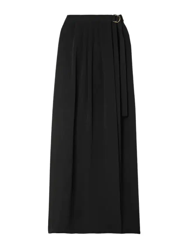 Loro Piana Athina Pleated Silk-cady Maxi Wrap Skirt