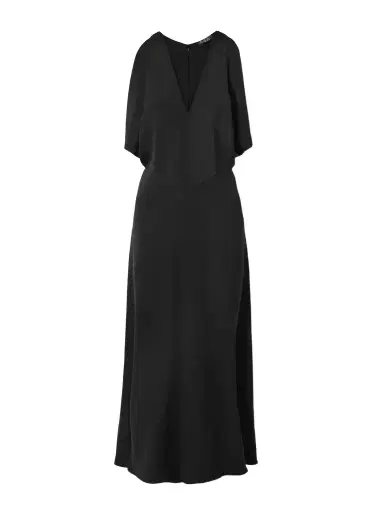 Loro Piana Milena Draped Silk Midi Dress | Thumbnail 1 Loro Piana Milena Draped Silk Midi Dress | Thumbnail 1