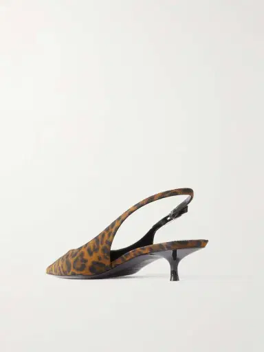 Saint Laurent Cherish Leopard-print Grosgrain Slingback Pumps | Thumbnail 3 Saint Laurent Cherish Leopard-print Grosgrain Slingback Pumps | Thumbnail 3