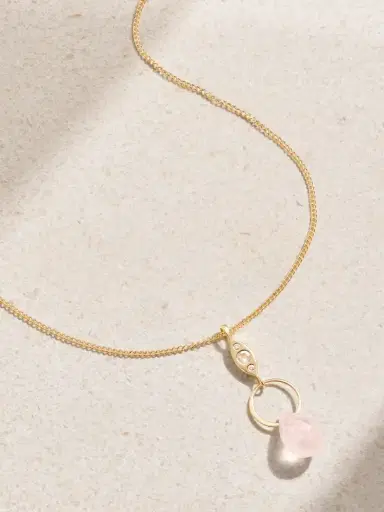 Melissa Joy Manning 14-karat Recycled Gold, Rose Quartz And Diamond Necklace | Thumbnail 1 Melissa Joy Manning 14-karat Recycled Gold, Rose Quartz And Diamond Necklace | Thumbnail 1