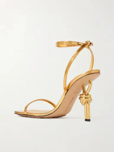 Bottega Veneta Knot Metallic Leather Sandals | Thumbnail 3 Bottega Veneta Knot Metallic Leather Sandals | Thumbnail 3
