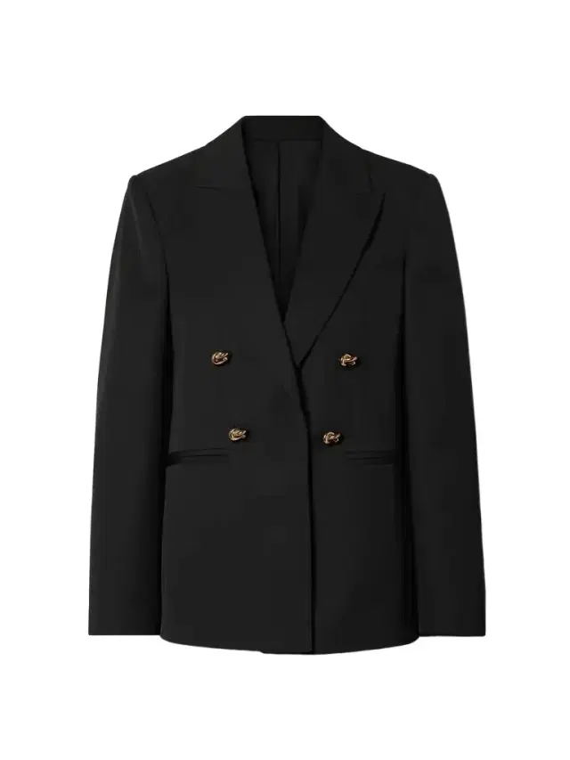 Embellished Double-breasted Wool-twill Blazer