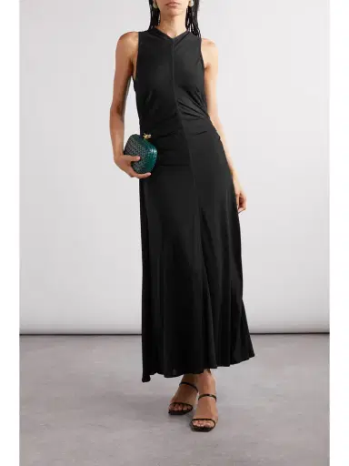 Bottega Veneta Cutout Embellished Gathered Satin-jersey Maxi Dress | Thumbnail 2 Bottega Veneta Cutout Embellished Gathered Satin-jersey Maxi Dress | Thumbnail 2
