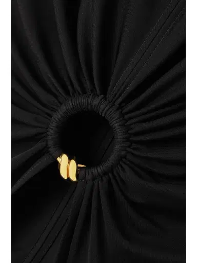 Bottega Veneta Cutout Embellished Gathered Satin-jersey Maxi Dress | Thumbnail 4 Bottega Veneta Cutout Embellished Gathered Satin-jersey Maxi Dress | Thumbnail 4