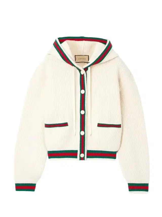 Hooded Striped Ribbed Wool Cardigan