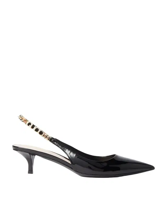 Signoria Embellished Patent-leather Slingback Pumps