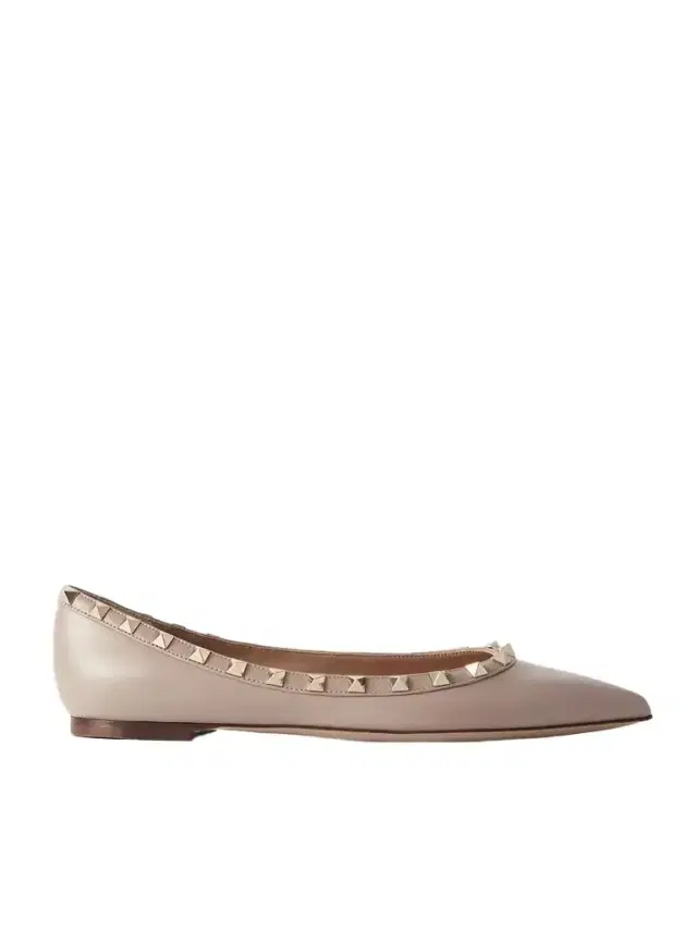 Rockstud Leather Point-toe Flats