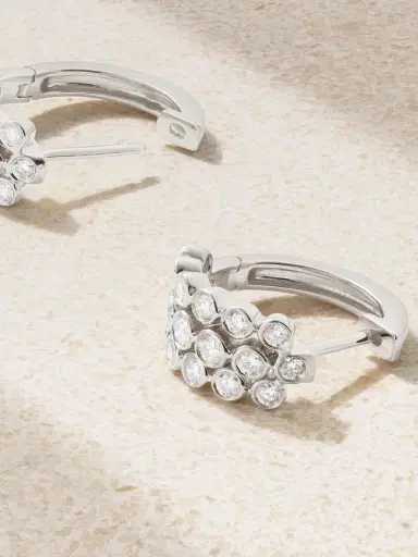 Anita Ko 18-karat White Gold Diamond Hoop Earrings | Thumbnail 3 Anita Ko 18-karat White Gold Diamond Hoop Earrings | Thumbnail 3