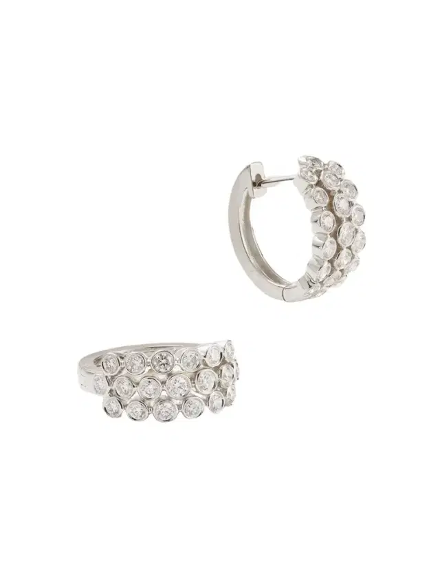 18-karat White Gold Diamond Hoop Earrings
