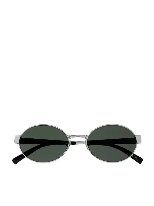 Oval-frame Silver-tone Sunglasses