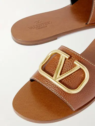Valentino Garavani Vlogo Textured-leather Slides | Thumbnail 4 Valentino Garavani Vlogo Textured-leather Slides | Thumbnail 4
