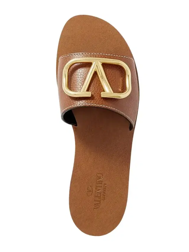 Vlogo Textured-leather Slides