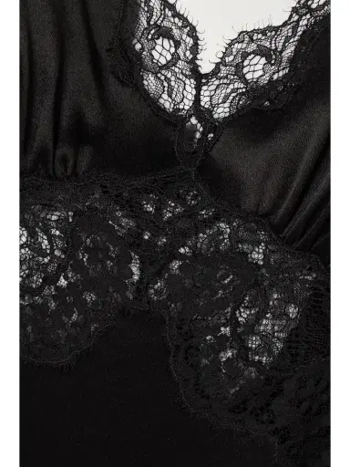 Saint Laurent Lace-trimmed Silk-satin Dress | Thumbnail 4 Saint Laurent Lace-trimmed Silk-satin Dress | Thumbnail 4