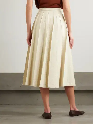 Loro Piana Pleated Woven Midi Skirt | Thumbnail 4 Loro Piana Pleated Woven Midi Skirt | Thumbnail 4
